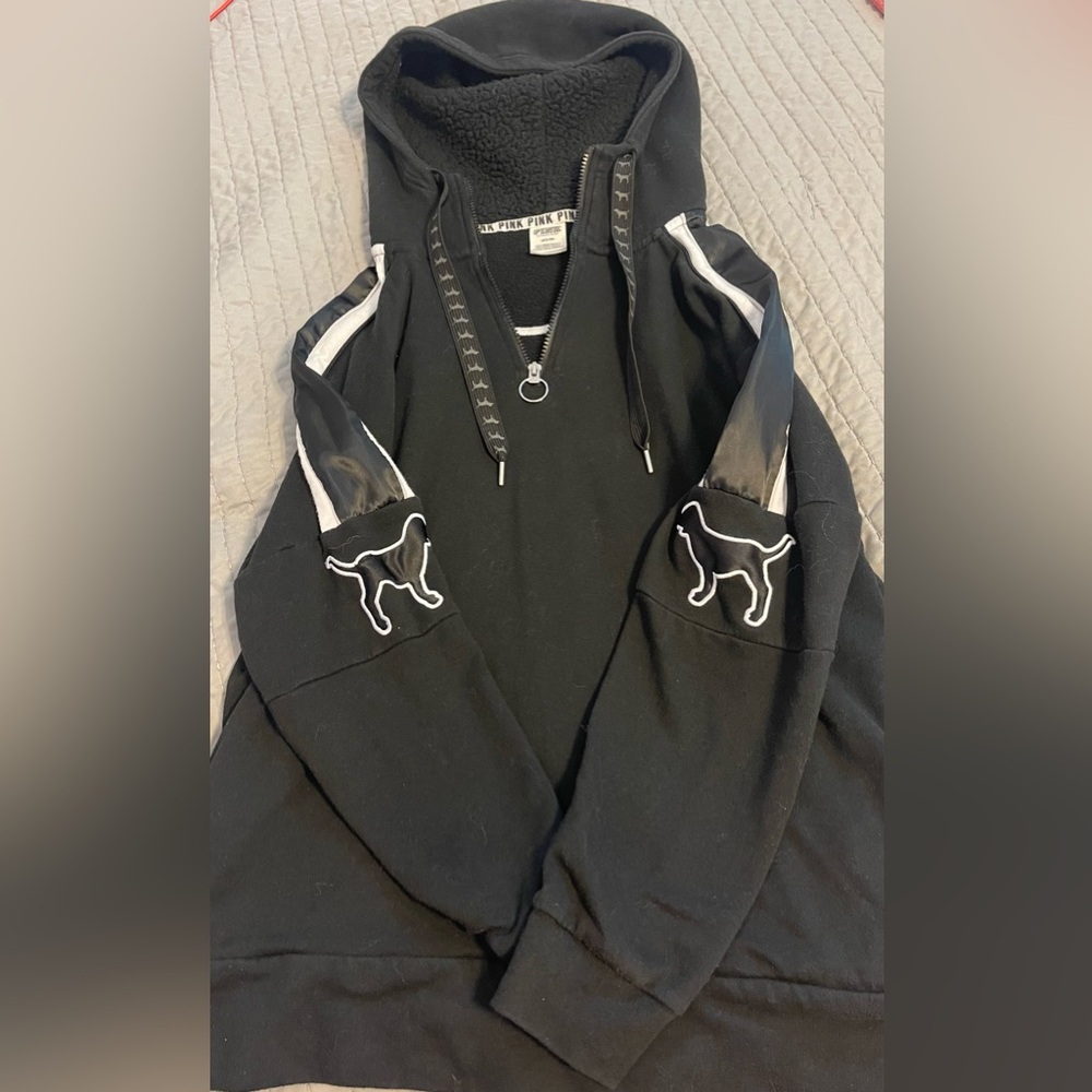 Victoria’s Secret PINK Black Fleece Hoodie Zip Jacket